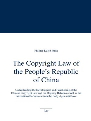 cover image of The Copyright Law of the People's Republic of China